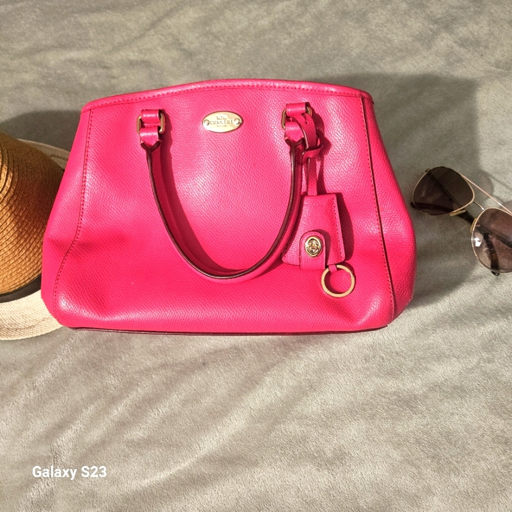 Coach Fuchsia Leather Shoulder Bag